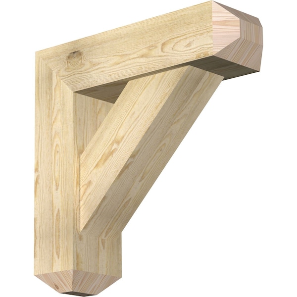 Ekena Millwork Traditional Craftsman Rough Sawn Bracket w/ Offset Brace, Douglas Fir, 8"W x 28"D x 28"H BKT0806X28X28TRA04RDF - main